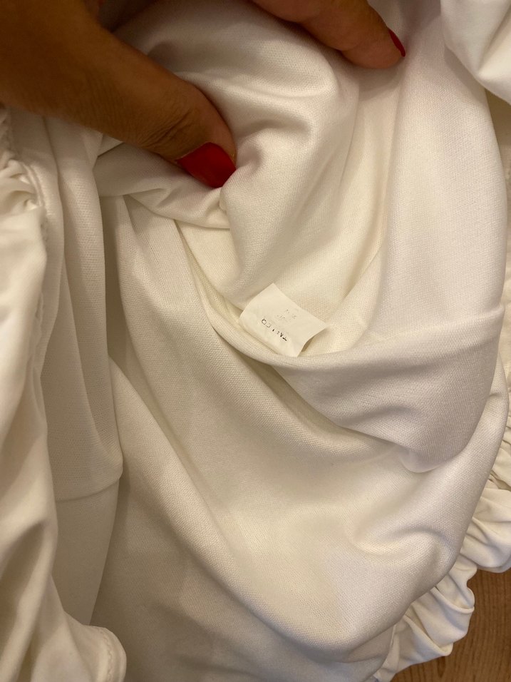 Beyaz mini kolsuz balon elbise - Görsel 5