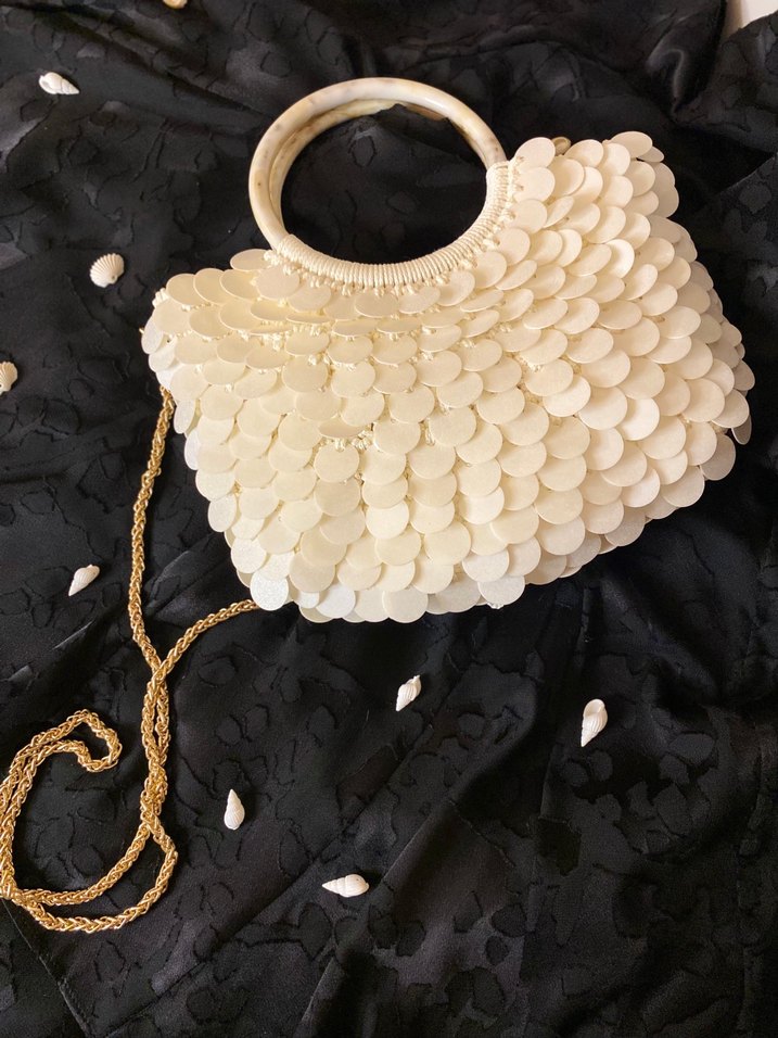 Ekru Pullu Askılı Çanta - Görsel 2