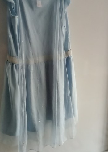 Baskılı Mavi Kız Çocuk Elbise - Görsel 2