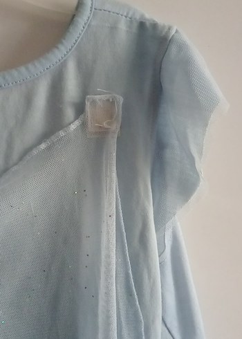 Baskılı Mavi Kız Çocuk Elbise - Görsel 3