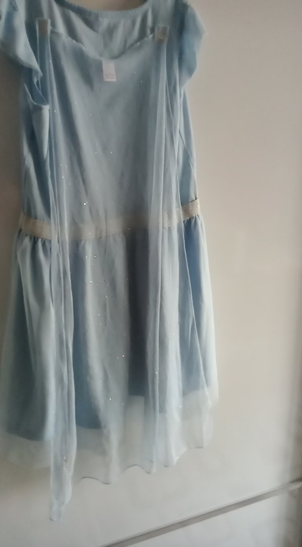 Baskılı Mavi Kız Çocuk Elbise - Görsel 2