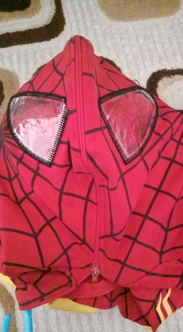 Kırmızı Parlak Fermuarlı Spiderman Yelek - Görsel 2