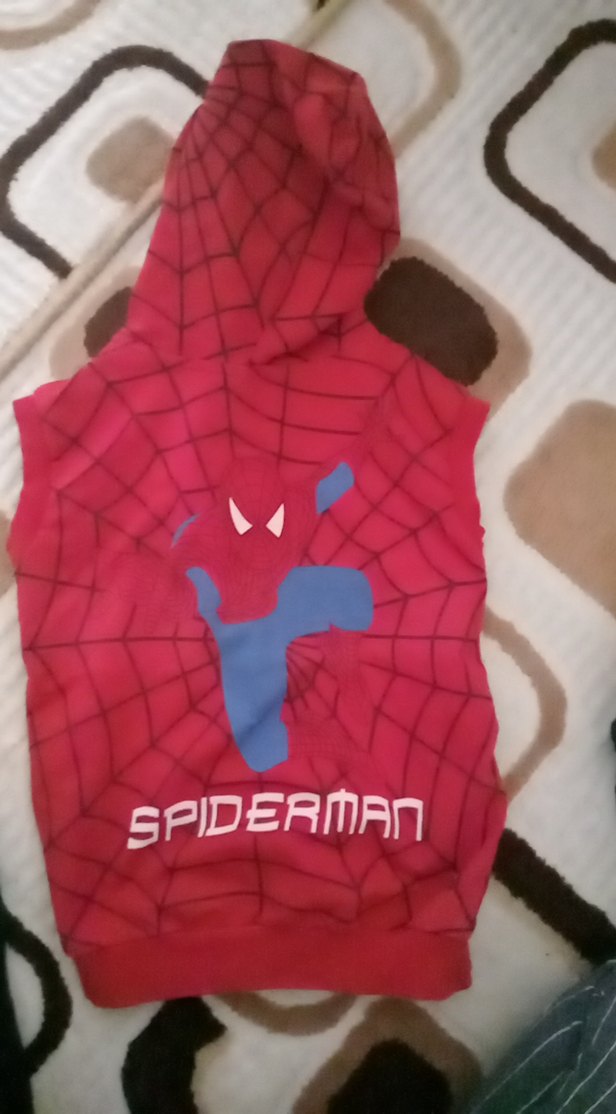 Kırmızı Parlak Fermuarlı Spiderman Yelek - Görsel 3