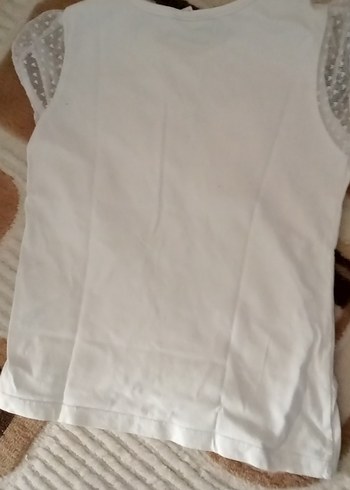 Mavi Nakışlı Boncuklu Kelebekli Tişört - Görsel 3