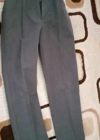 Gri Çocuk Kumaş Keten Pantolon, Beli Kemerli - Görsel 4