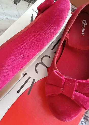 Kız Çocuk Bordo Kırmızı Fiyonklu Babet - Görsel 5