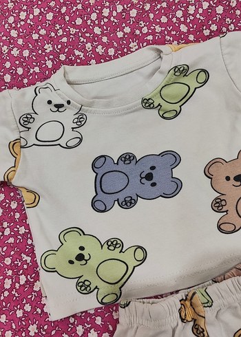 Renkli Ayıcık Desenli Çocuk Pijama Takımı - Görsel 2