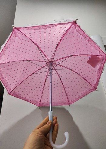 Puantiyeli Pembe Fırfırlı Çocuk Şemsiye MR.DIY - Görsel 4