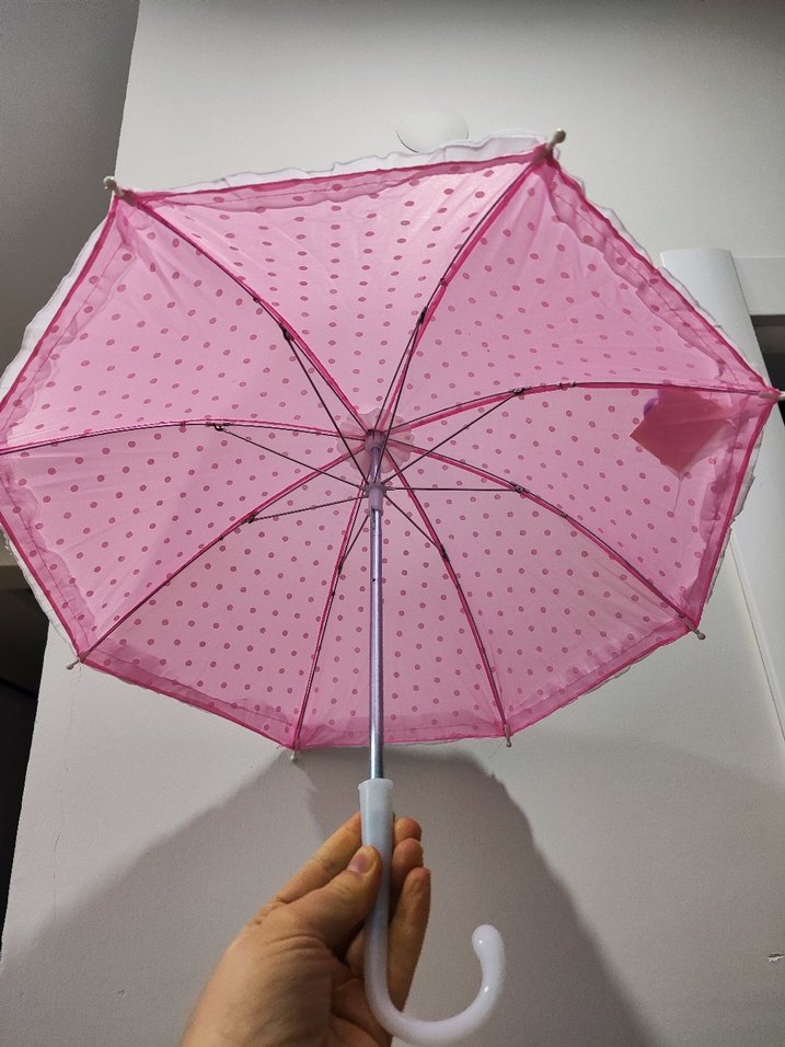 Puantiyeli Pembe Fırfırlı Çocuk Şemsiye MR.DIY - Görsel 4
