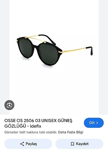 OSSE 2506-03 UNISEX GÜNEŞ GÖZLÜK 