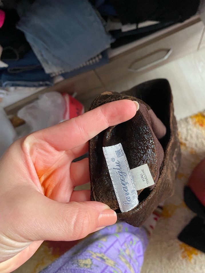 Kahverengi Süet Midi  Etek - Görsel 4