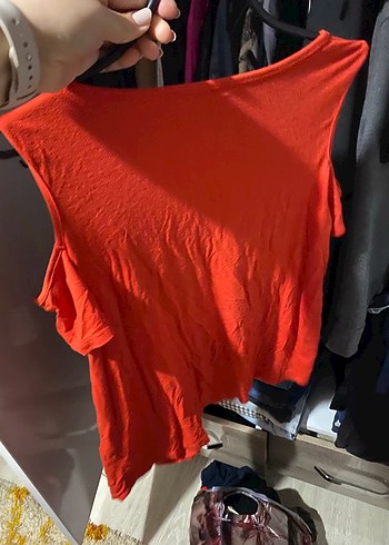 Kırmızı Baskılı Hamile Tişörtü, Kısa Kollu, Salaş - Görsel 3