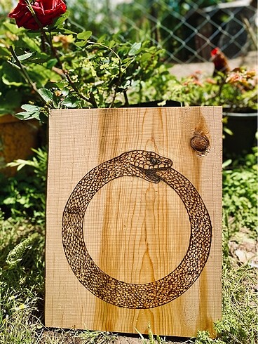 Diğer Ouroboros ahşap yakma tablo