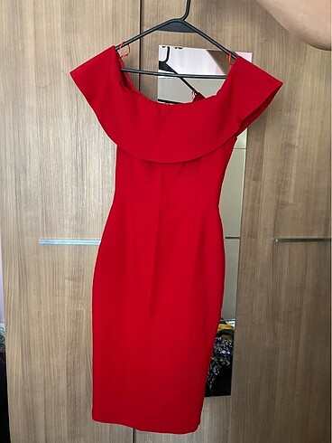 xs Beden bordo Renk Zara kırmızı elbise