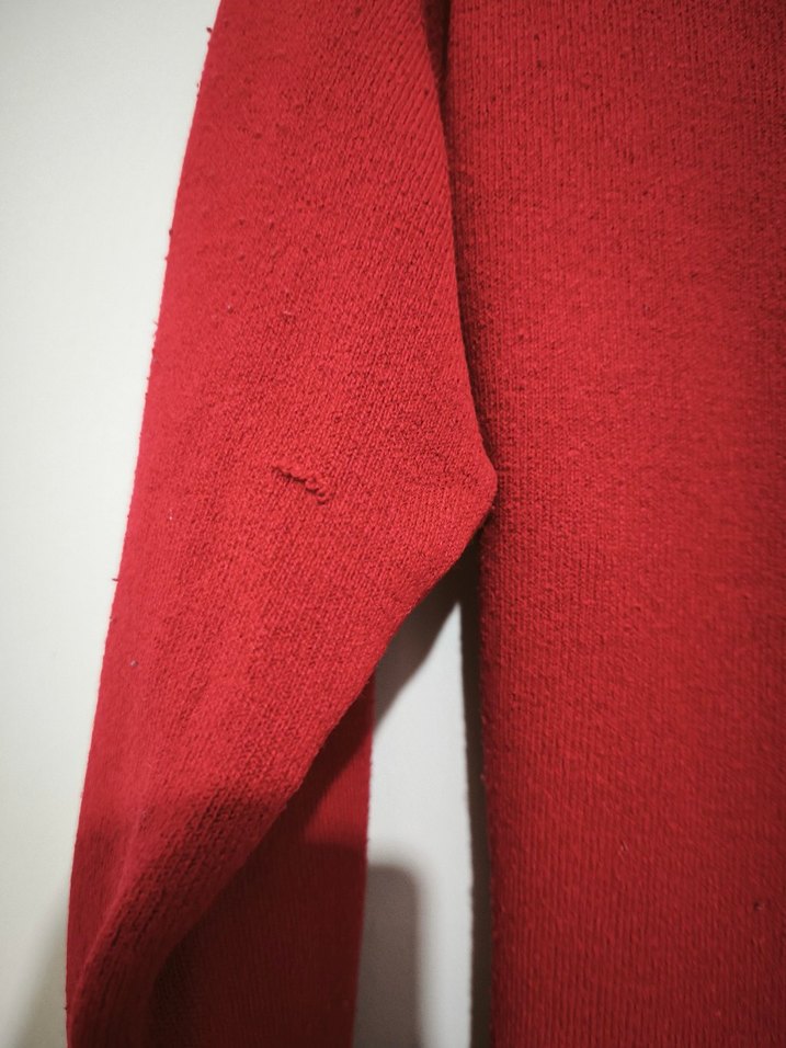 Nakışlı Kırmızı Triko Kadın Kazak - Görsel 3