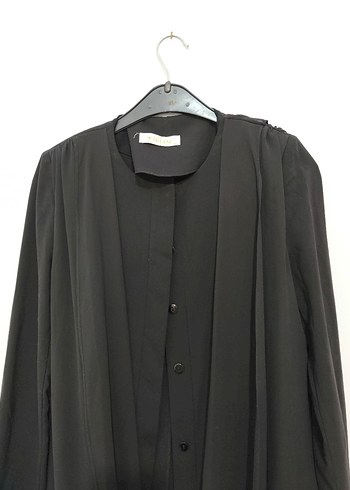 Siyah Uzun elbise ferace - Görsel 3