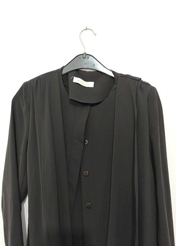 Siyah Uzun elbise ferace - Görsel 4