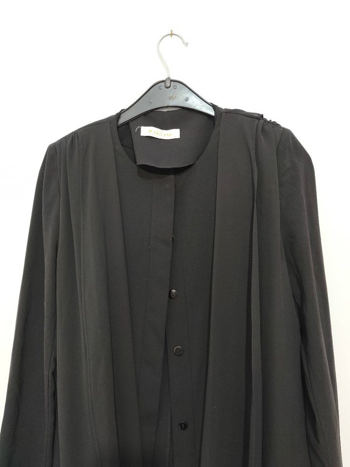 Siyah Uzun elbise ferace - Görsel 3