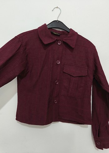 Bordo Düğmeli Kadın Gömlek - Görsel 2