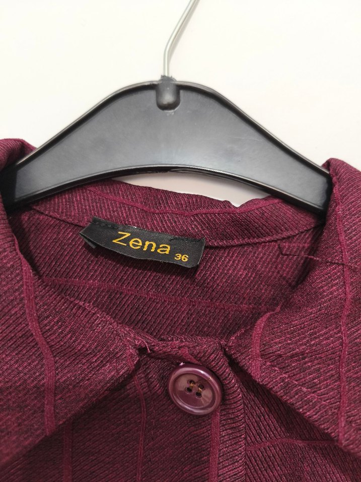 Bordo Düğmeli Kadın Gömlek - Görsel 4