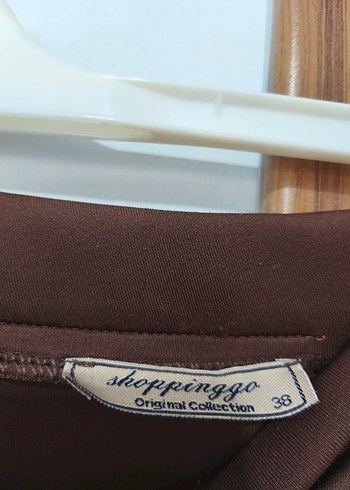 Drapeli Kahverengi Uzun Kadın Etek - Görsel 5