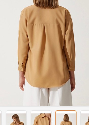 Bej Düğmeli Kadın Gömlek - Görsel 2