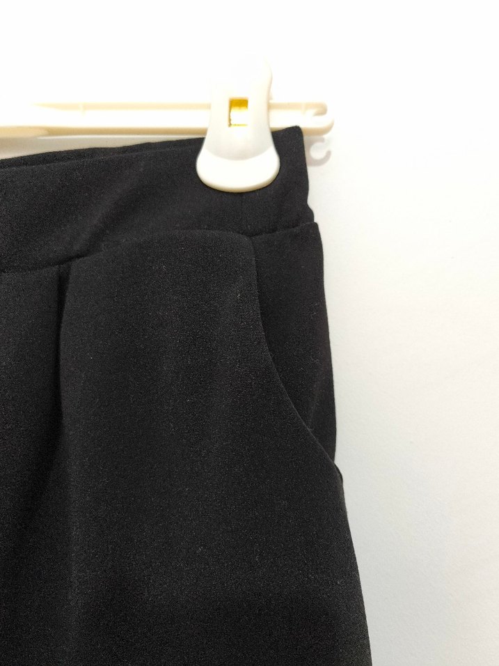 Kadın Siyah  Salaş Uzun Pantolon - Görsel 3