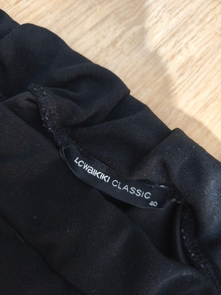 Kadın Siyah  Salaş Uzun Pantolon - Görsel 4