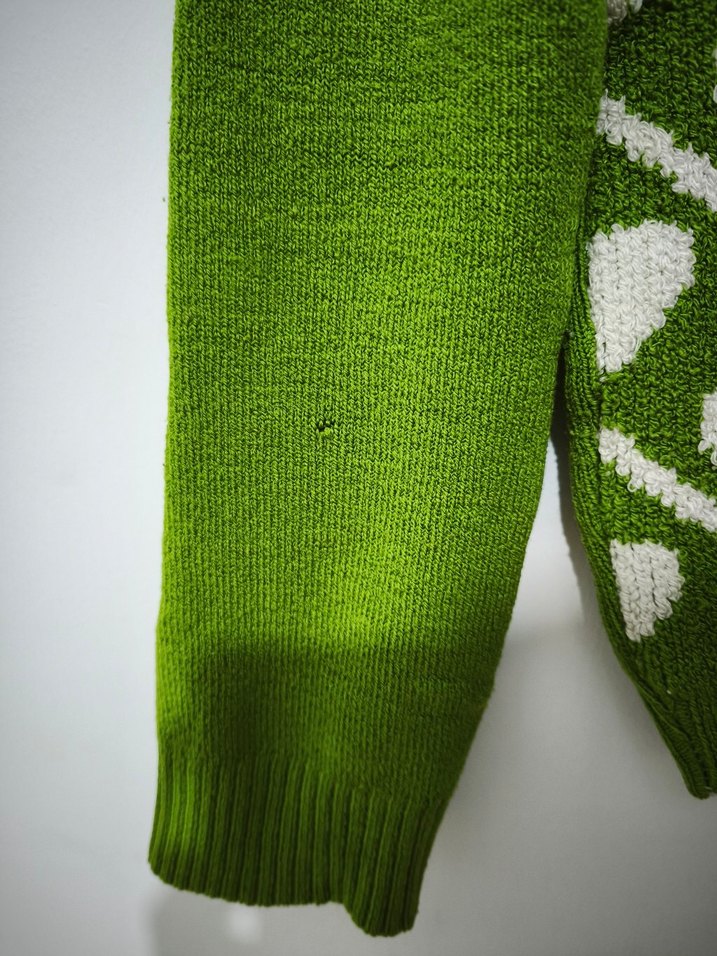 Yeşil Baskılı Kadın Triko Kazak - Görsel 2