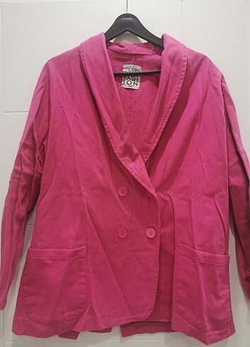 Diğer Oversize astarsız gabardin fuşya takım