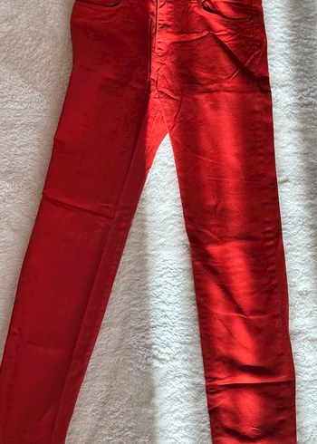 Kadın Parlak turuncu Midi Kumaş Pantolon - Görsel 2