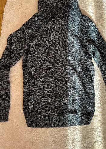 Gri Boğazlı Triko Kazak - Görsel 2