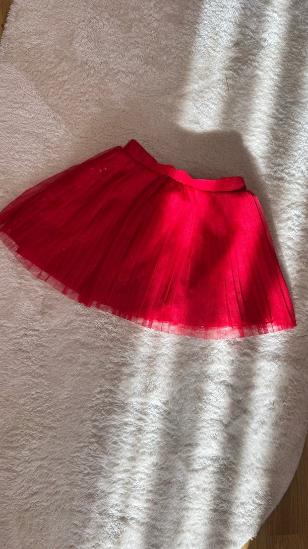 Kız Çocuk Kırmızı Fırfırlı Etek - Görsel 2