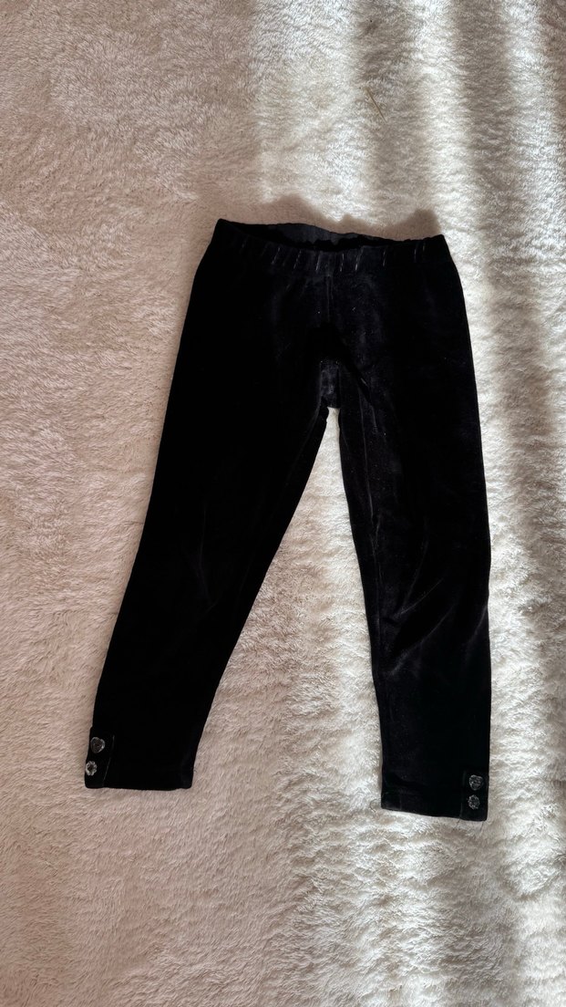 Kız bebek Siyah Süet Düğmeli Tayt - Görsel 2