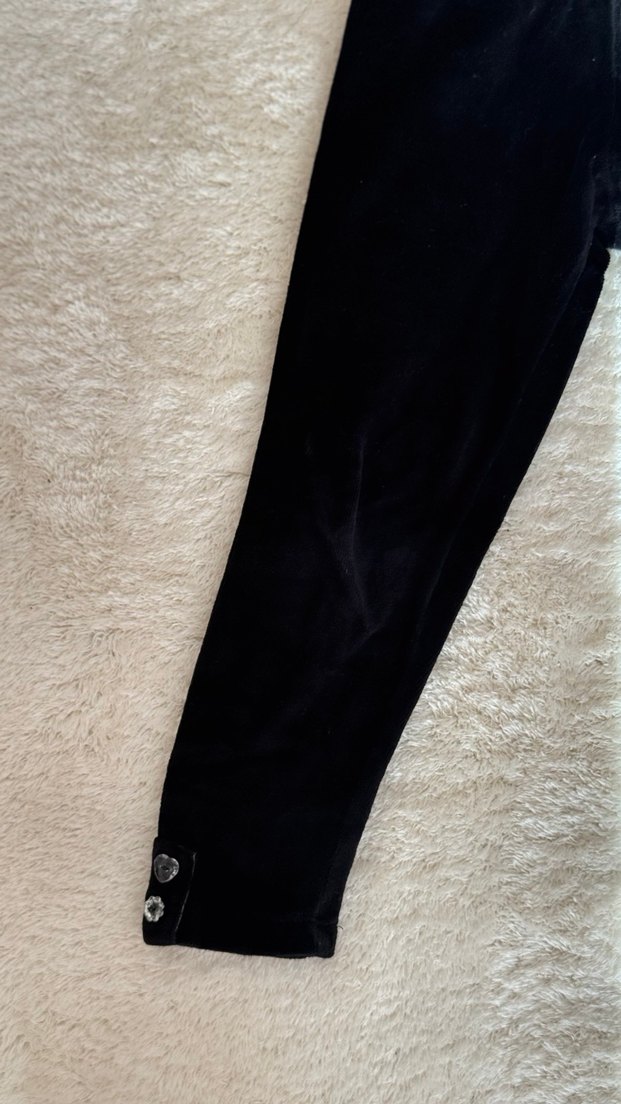 Kız bebek Siyah Süet Düğmeli Tayt - Görsel 3