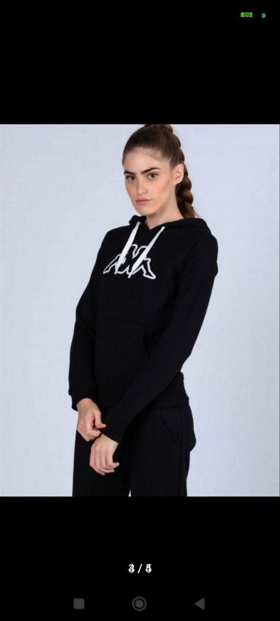 Siyah Kapüşonlu Baskılı Kadın Sweatshirt - Görsel 2