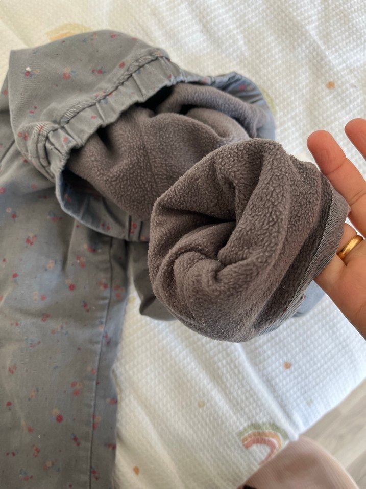 Gri kız Denim  beli lastikli Pantolon içi polarlı pantolon - Görsel 4