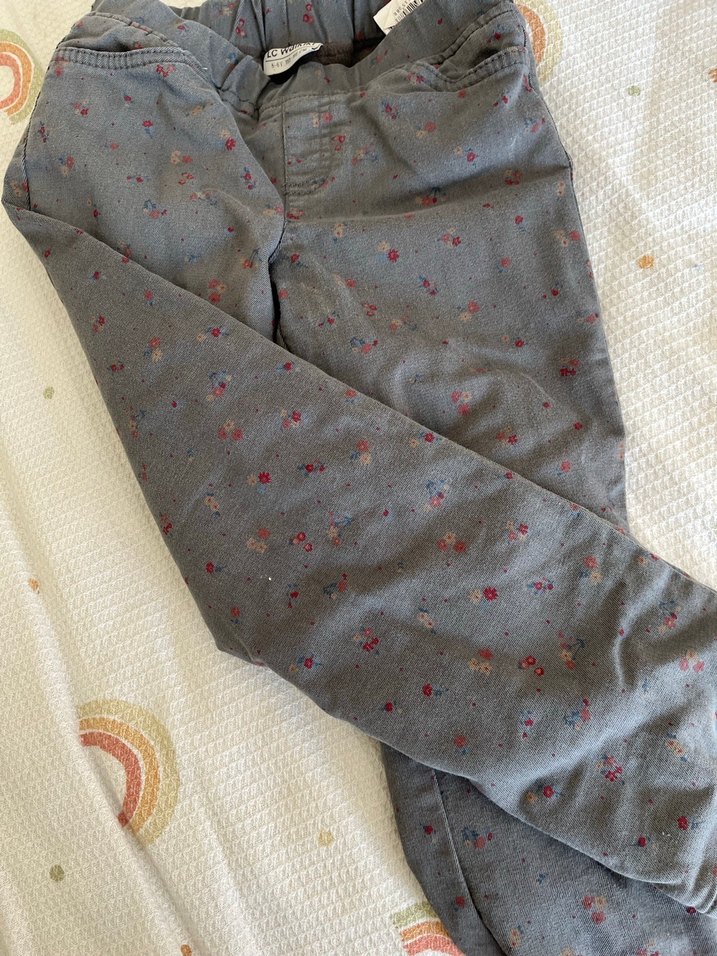 Gri kız Denim  beli lastikli Pantolon içi polarlı pantolon - Görsel 3