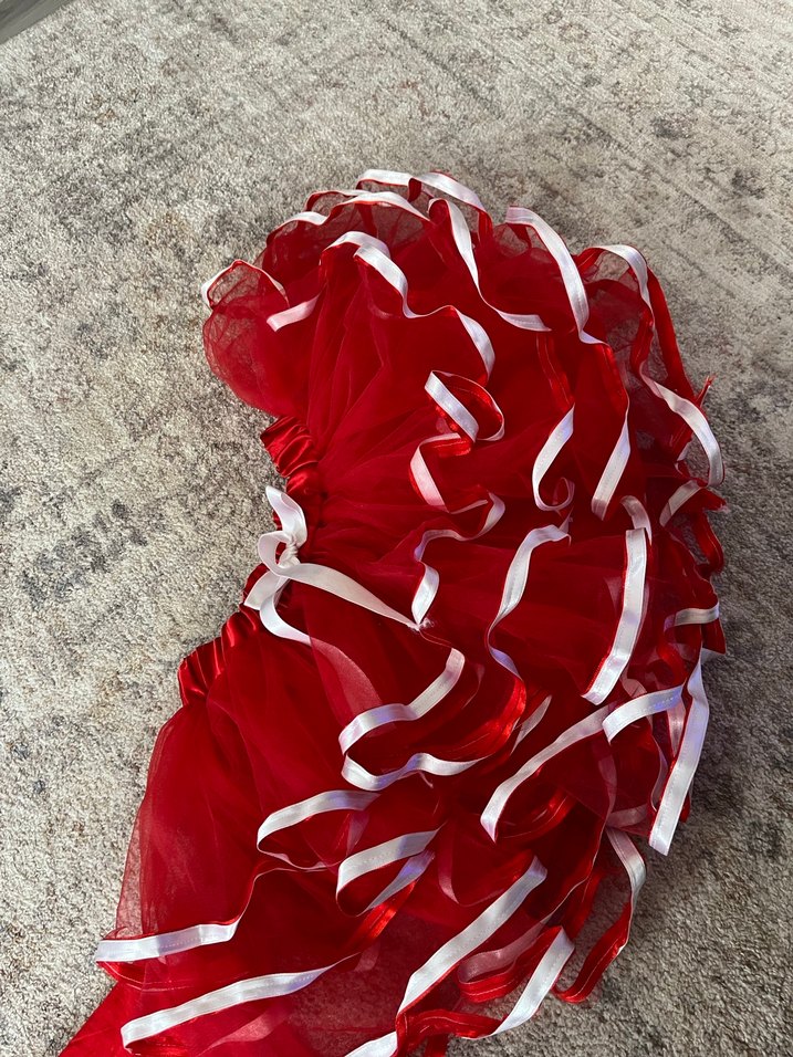 Kız cocuk Kırmızı Fırfırlı Uzun Kollu ay yıldız  Takım - Görsel 3