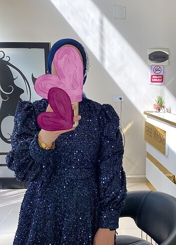 Payetli tesettür elbise - Görsel 2