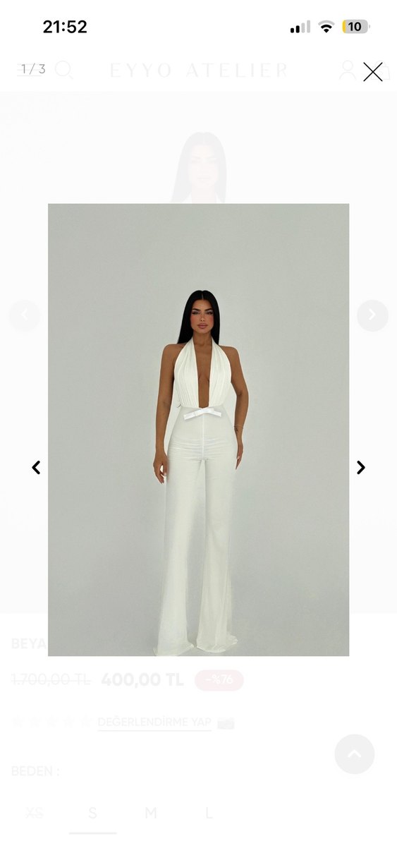 Siyah V Yakalı Uzun Kadın Tulum - Görsel 4