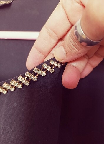 Abiye ,taşlı şifon bluz - Görsel 2