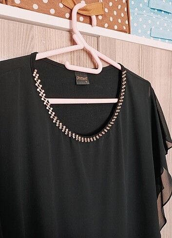 Abiye ,taşlı şifon bluz - Görsel 6