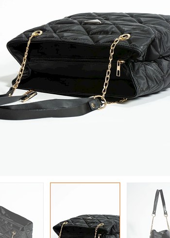 Zincir Detaylı Siyah Modern Kadın Çantası - Görsel 4