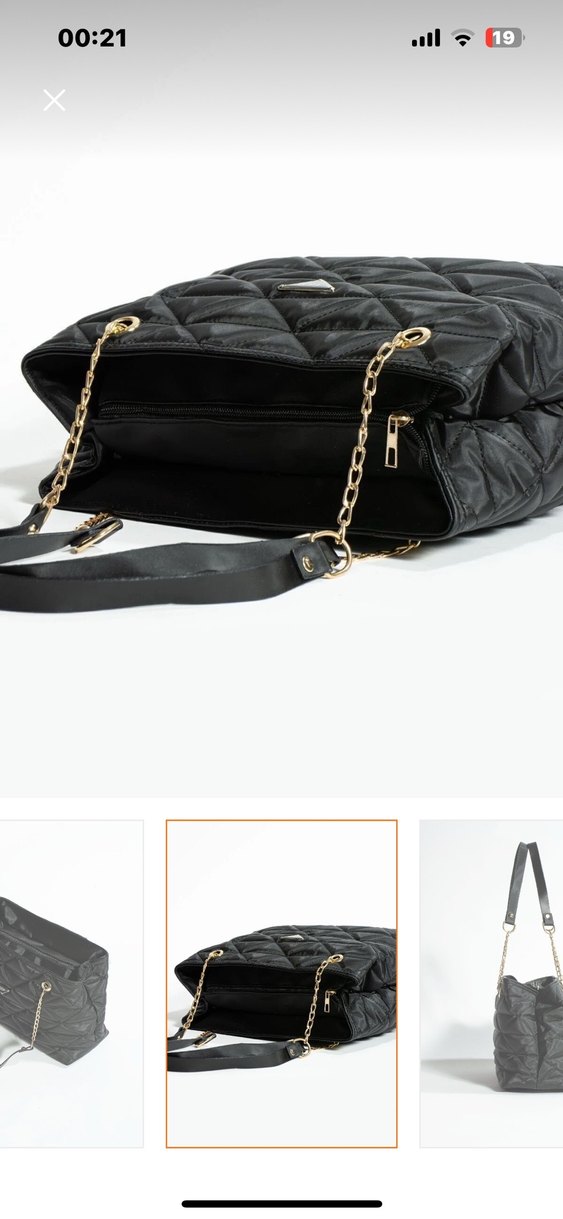 Zincir Detaylı Siyah Modern Kadın Çantası - Görsel 4