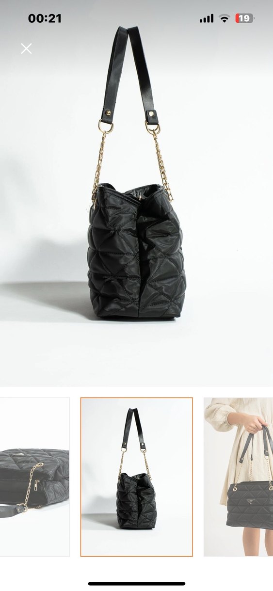 Zincir Detaylı Siyah Modern Kadın Çantası - Görsel 5