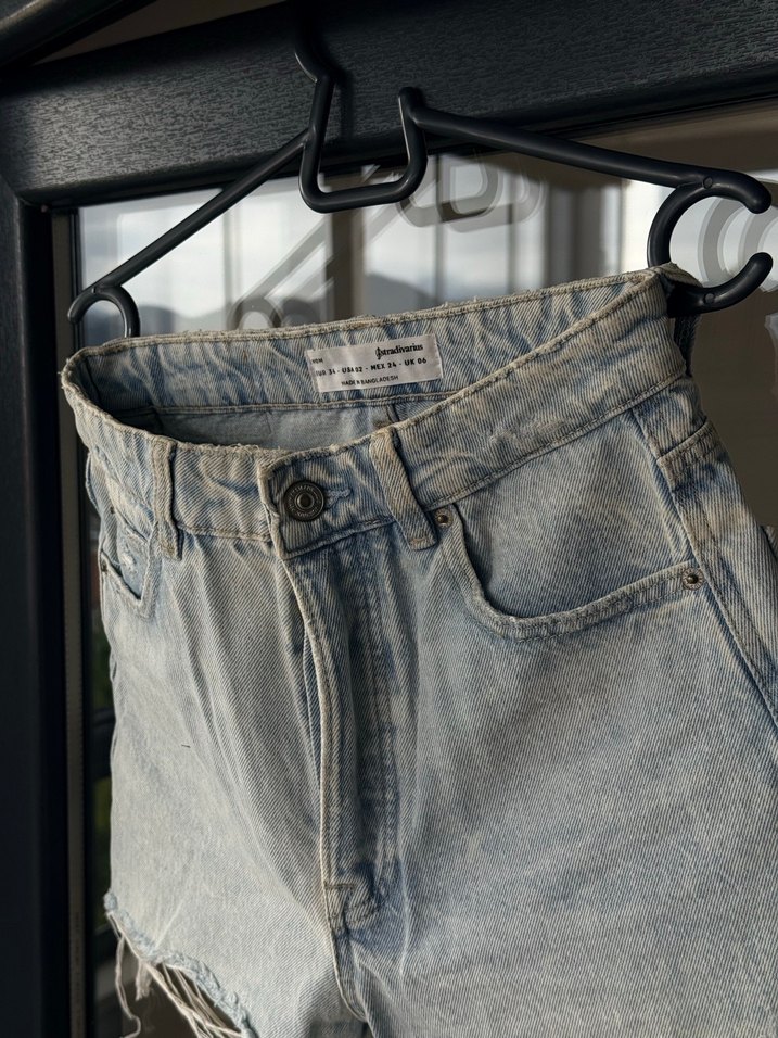 Buz mavisi Mini Denim Şort - Görsel 2