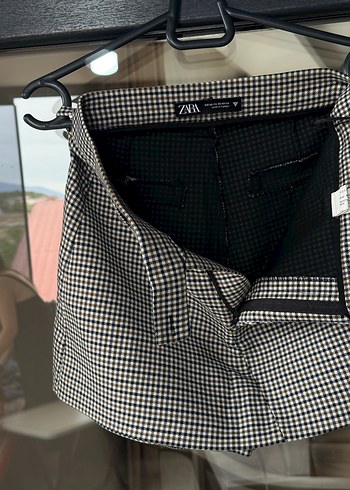 Zara Kareli Mini Şort Etek