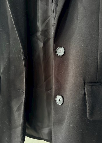 Düğmeli Siyah Kadın Blazer Ceket - Görsel 4