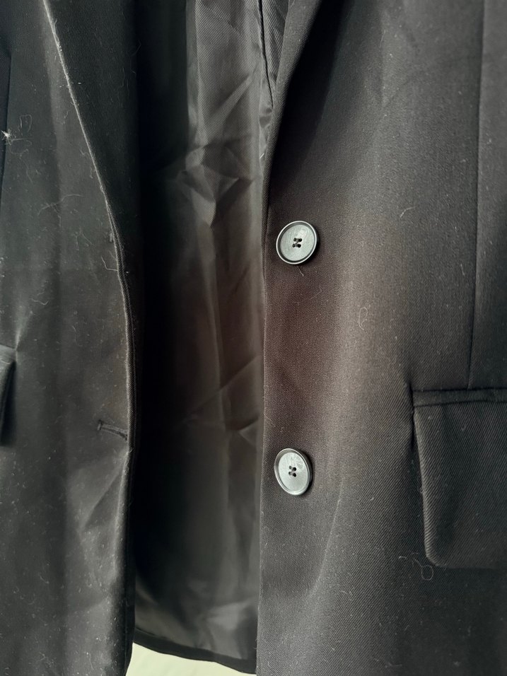 Düğmeli Siyah Kadın Blazer Ceket - Görsel 4